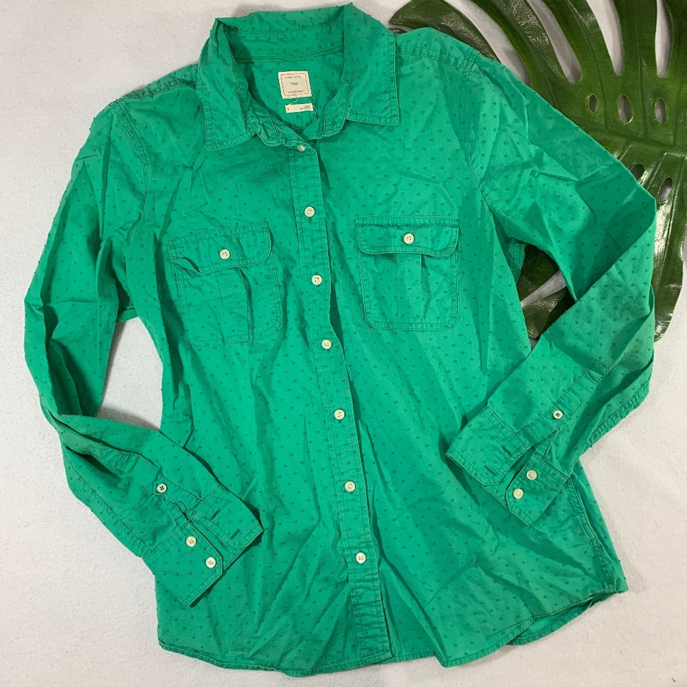 GAP Green Long Sleeve Button Up Shirt
